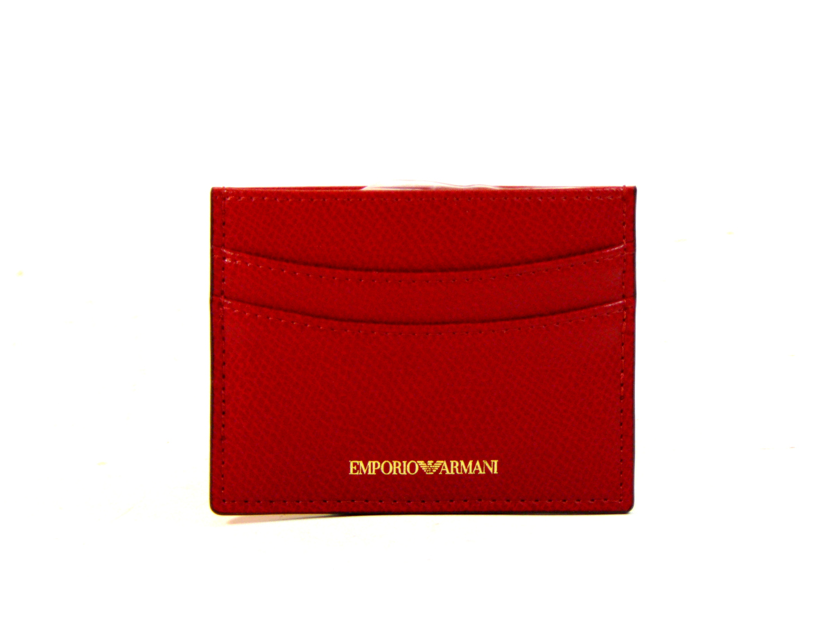 Mini Porta carte di credito Emporio Armani Ruby Red - Buroni Pelletterie